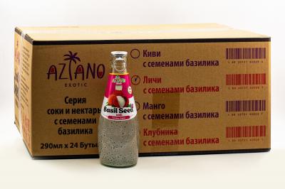 Нектар Aziano Lychee with Basil seed Drink (Азиано Личи с семенами базилика) 290 мл